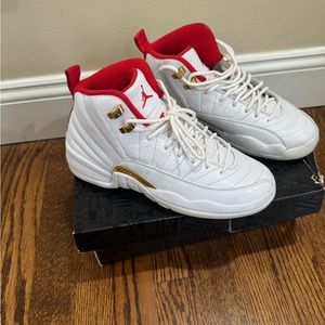 Jordan 12 white/university red